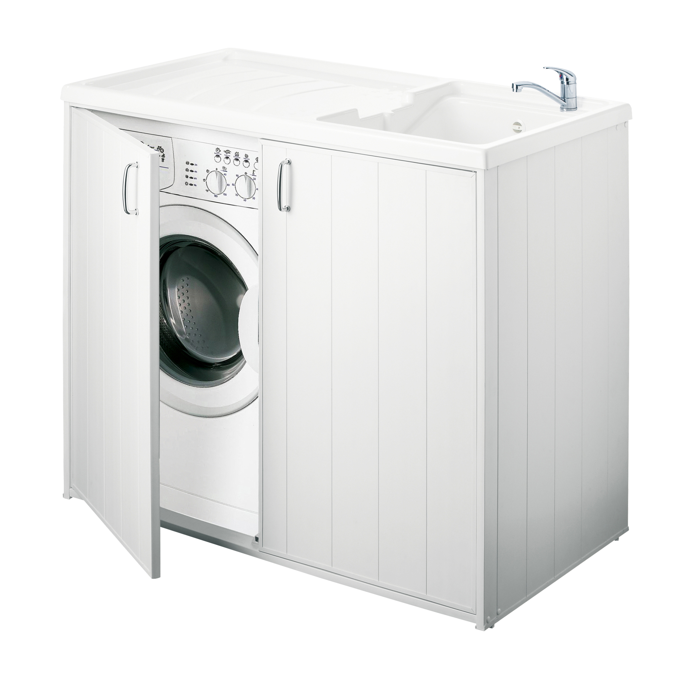 Mobile lavatoio copri lavatrice reversibile bianco Negrari con