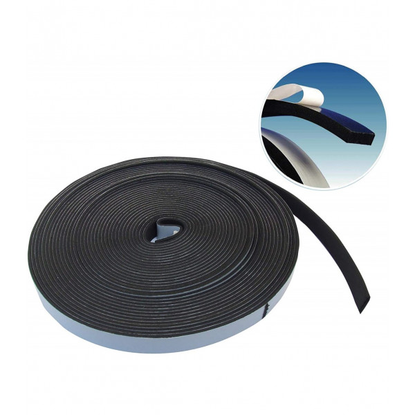Guarnizione espansa adesiva 5 mt &quot;Muss&quot; 25x10 mm colore nero