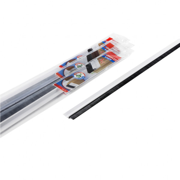 Paraspifferi sottoporta Stafflex in PVC rigido con spazzolino 100 cm bianco