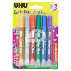 Colla glitterata UHU Glitter Glue 10 ml 6 pezzi