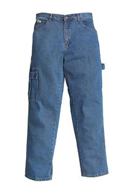 Pantalone multitasche jeans tg. 56 100 % cotone blu denim | BricoCasa