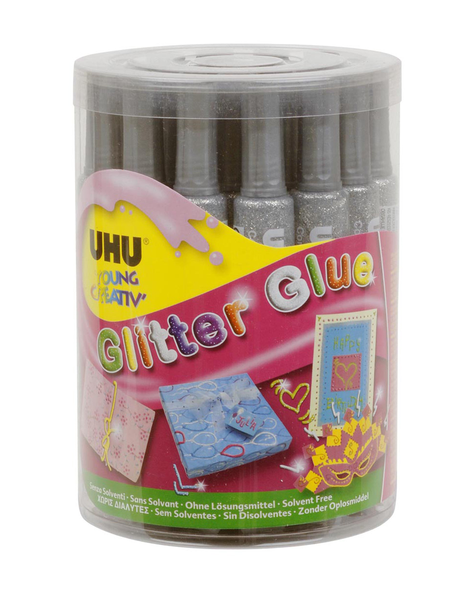 Uhu glitter glue silver 24 x 20 ml BricoCasa