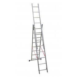Scala alluminio 3 rampe 8+8+8 gradini h. 510 cm facal...