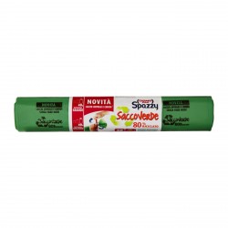 Sacco spazzatura immondizia verde 40 lt con laccio -...