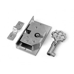 Serr. per cofanetti dorso ottonato l. 40 mm+chiave