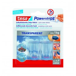 Powerstrips® deco 2 ganci trasparenti + 4 strisce