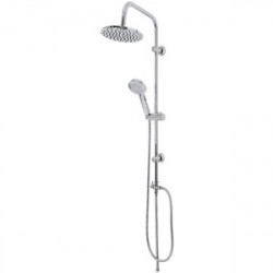 Set colonna doccia soffione tondo cromato con tre...