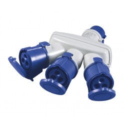 Adattatore industriale triplo iec309 2p+t 16a 230v