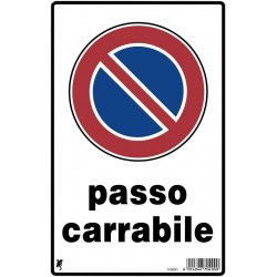 Cartello plastica cm 30x20 passo carrabile
