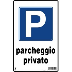 Cartello plastica cm 30x20 p parcheggio privato