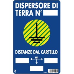Cartello plastica cm 30x20 dispersore di terra n