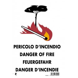 Cartello plastica cm 30x20 pericolo d incendio dan