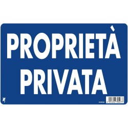 Cartello plastica cm 30x20 proprietà privata