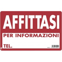 Cartello plastica cm 30x20 affittasi per informazi