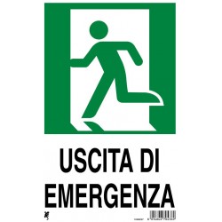 Cartello plastica cm 30x20 uscita di emergenza a s