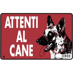 Cartello plastica cm 30x20 attenti al cane