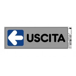 Targhetta adesiva cm 15x5 uscita  (a sinistra)