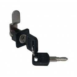 Serratura cassetto 13x19 mm nera c/leva zancata