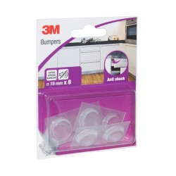 Paracolpi gomma tondi diametro 19 mm trasparenti (8 pz