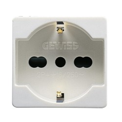 Presa schuko system 2p+t bivalente 10 / 16a gw20246...