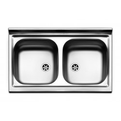 Lavello cucina 2 vasche in acciaio inox apell pisa 80...