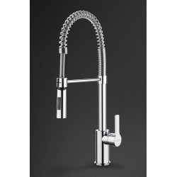 Miscelatore lavello 1 com. estraib. 2 getti cromo