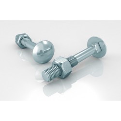 Bullone tt c/quadro m 10 x 80/29 mm zincato bianco