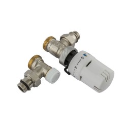 Kit termostatico con valvola + detentore + testa...