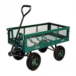 Carrello traino giardino manico pieghevole portata 200...