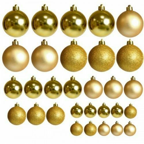 set per feste di Capodanno in plastica infrangibile Amidian 100 palline di Natale ornamenti per delicate set per albero di Natale decorazioni natalizie oro e bianco 