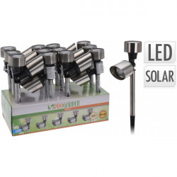 Lampada da giardino solare a led inox