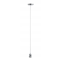 Pendant e27 vintage 900 mm in metallo argento
