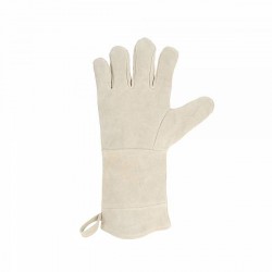 Guanto barbecue pelle scamosciata bianco