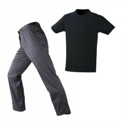 Set basic pantalone grigio + t-shirt nera misure L...