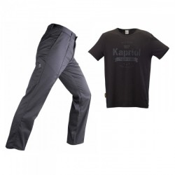 Set basic pantalone grigio + t-shirt nera misure XL...