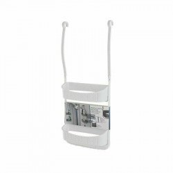 Mensola per doccia in pvc bianco con due ripiani serie...