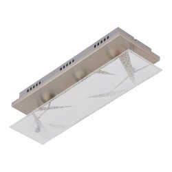 PLAFONIERA 3SPOT LED METALLO NIKEL SAT VETRO