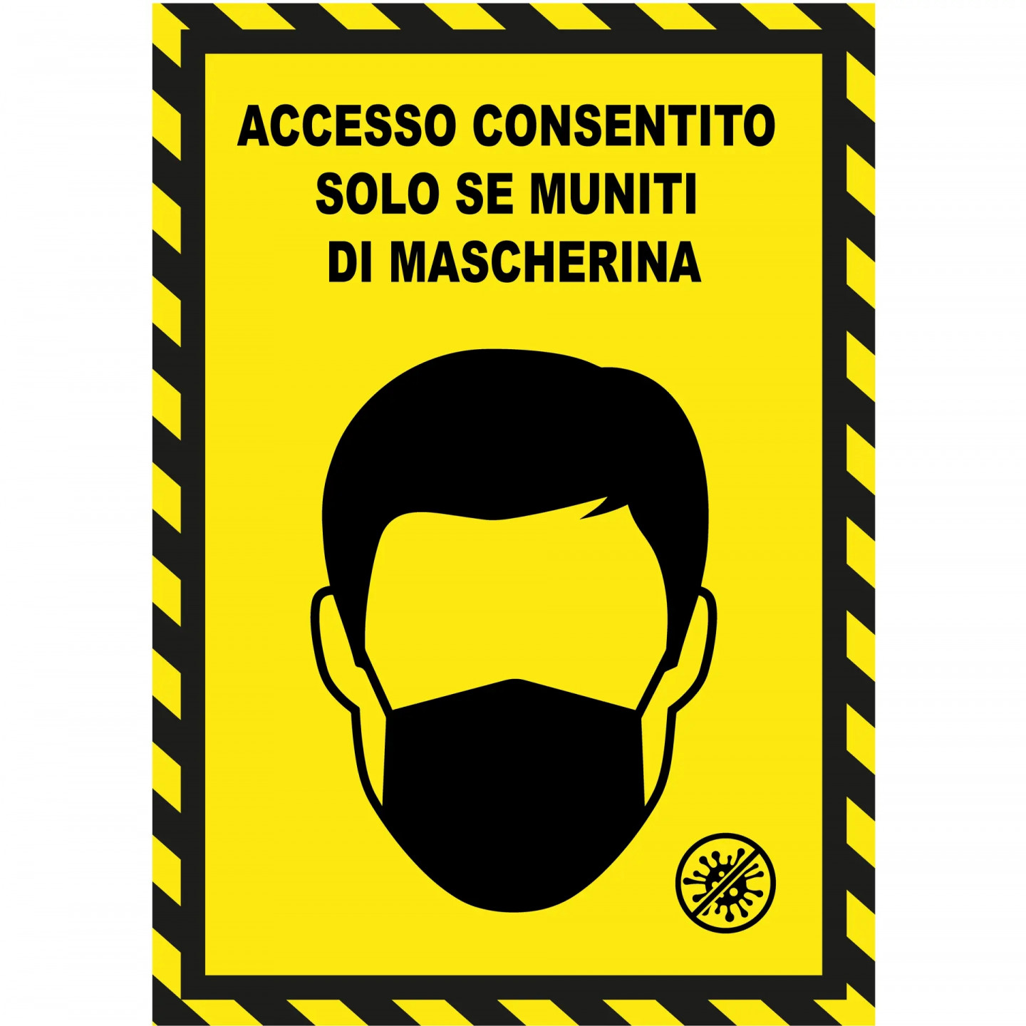 LARGE FORMAT Kit 3 Adesivi EasyDOT Obbligo Mascherina - Cartello Segnaletico A5 Per Vetrine E Superfici - Non Lascia Residui, Ignifugo, Prodotto In Italia