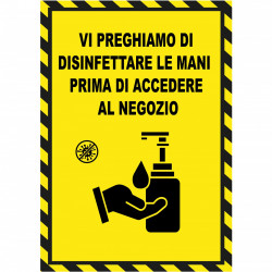 Stiker adesivo a4 disinfettare mani