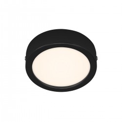 Plafoniera led nero rotonda 4000K 12x3,2 cm Briloner...