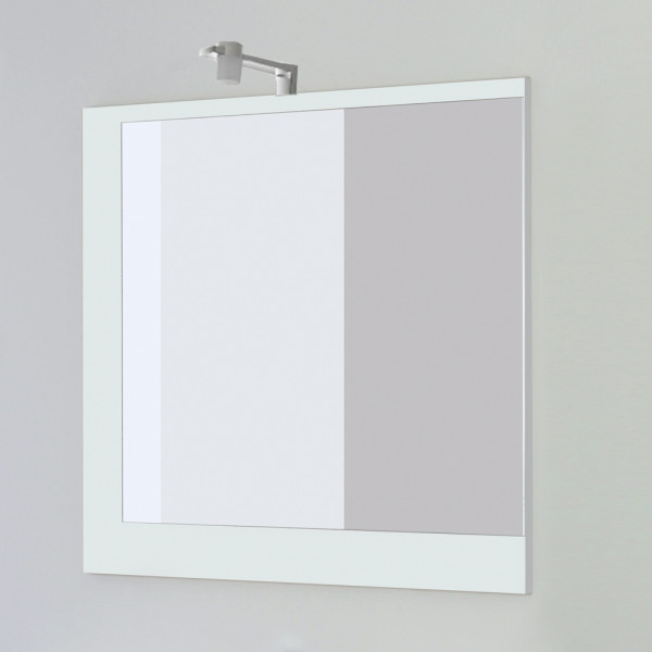Composizione bagno Fabula con mobile lavello specchio e luce bianco lucido 92x47x58 cm