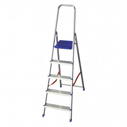 Scala domestica in alluminio 5 gradini 166 cm blu...