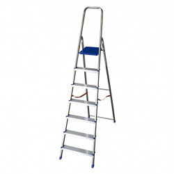 Scala domestica in alluminio 7 gradini 210 cm blu...