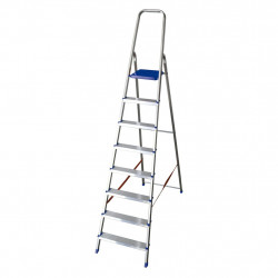 Scala domestica in alluminio 8 gradini 232 cm blu...