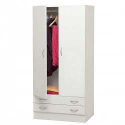 Armadio guardaroba  2 ante 2 cassetti bianco 80x52x170...