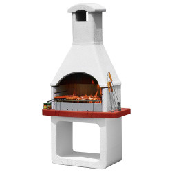 Barbecue a carbonella in cemento 98x62,5x204 cm...