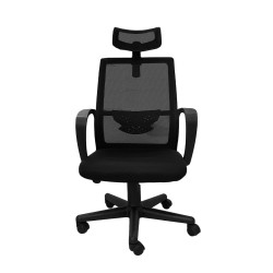 Sedia ufficio regolabile con schienale alto retato e...