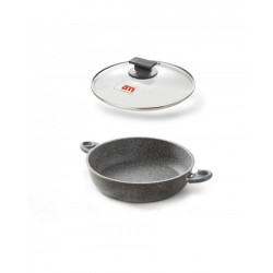 Tegame alto antiaderente con coperchio in vetro 28 cm...