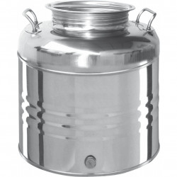 Fusto per olio in acciaio inox con tappo da 30 litri
