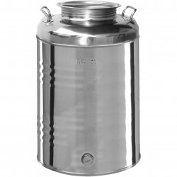 Fusto per olio in acciaio inox con tappo da 50 litri